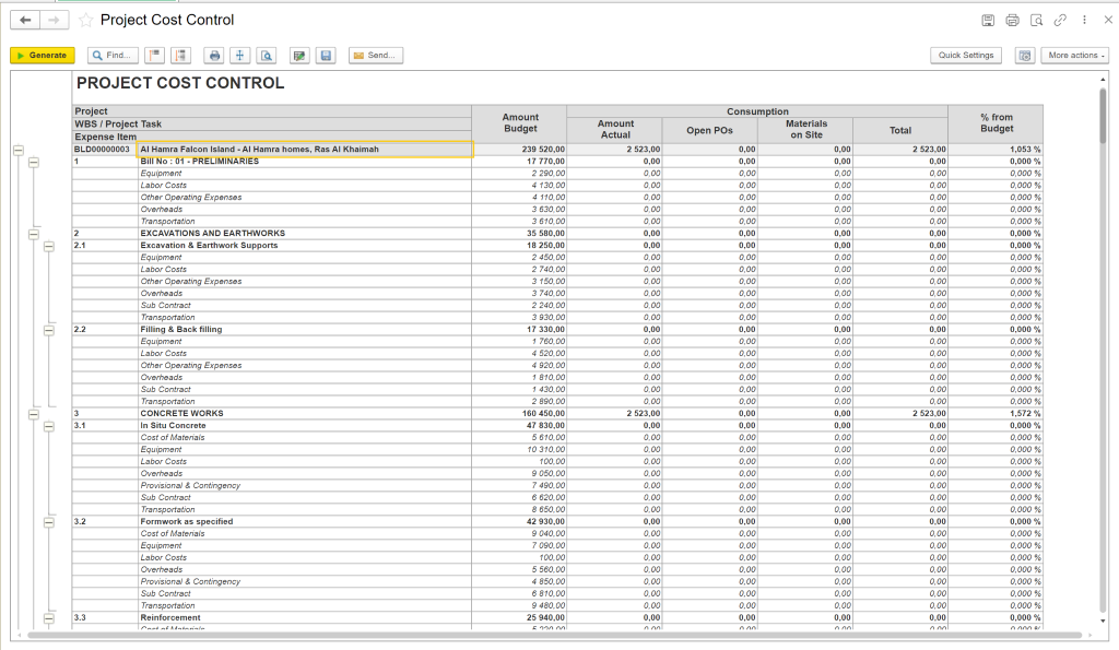 AI-ready project cost data in FirstBit ERP 