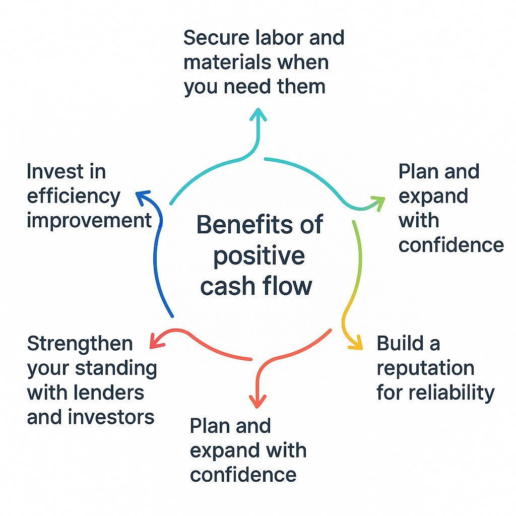 Benefits of maintaining positive cash flow