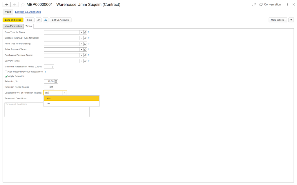 Fee calculation feature in FirstBit ERP